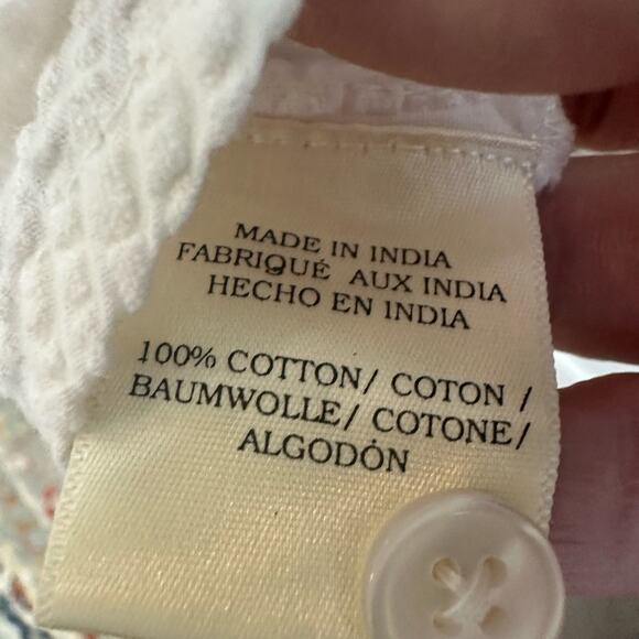 Anthropologie's Porridge Creamy White Ribbed-Like Textured Collar Button Down - Picture 8 of 9